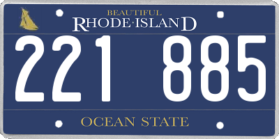 RI license plate 221885
