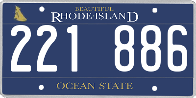 RI license plate 221886