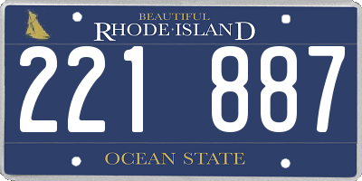 RI license plate 221887