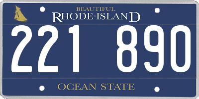 RI license plate 221890