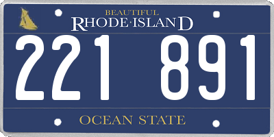RI license plate 221891