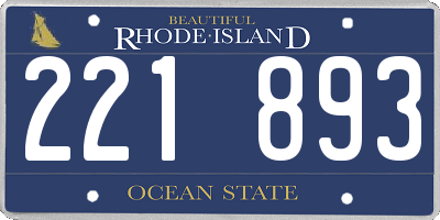RI license plate 221893