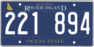 RI license plate 221894