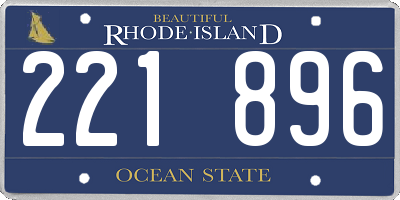 RI license plate 221896