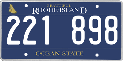 RI license plate 221898
