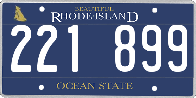 RI license plate 221899