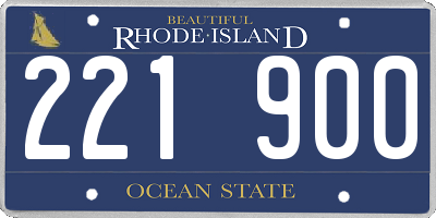 RI license plate 221900