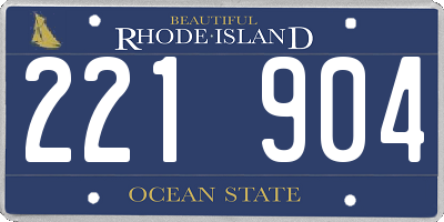 RI license plate 221904