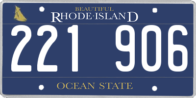 RI license plate 221906