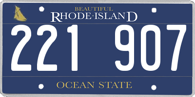 RI license plate 221907
