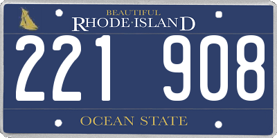 RI license plate 221908