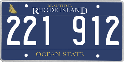 RI license plate 221912