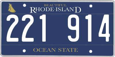 RI license plate 221914