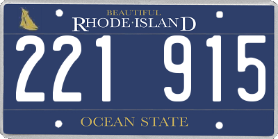 RI license plate 221915
