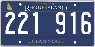 RI license plate 221916