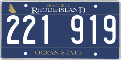 RI license plate 221919