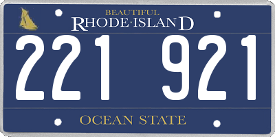 RI license plate 221921