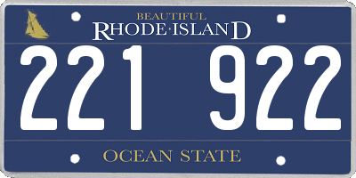 RI license plate 221922