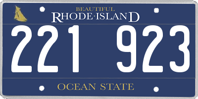 RI license plate 221923