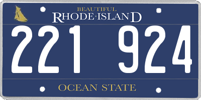 RI license plate 221924