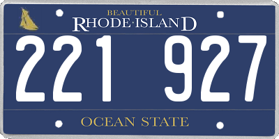RI license plate 221927