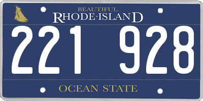 RI license plate 221928