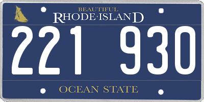 RI license plate 221930