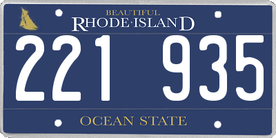 RI license plate 221935