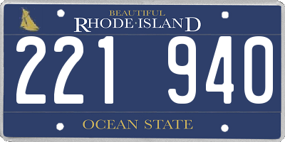 RI license plate 221940