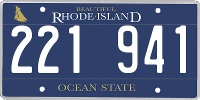 RI license plate 221941