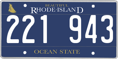 RI license plate 221943