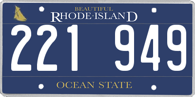RI license plate 221949