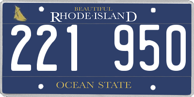 RI license plate 221950