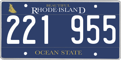 RI license plate 221955