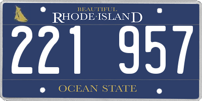 RI license plate 221957