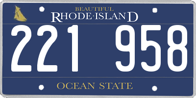 RI license plate 221958