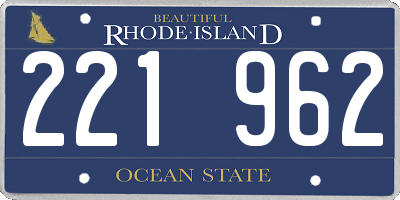 RI license plate 221962
