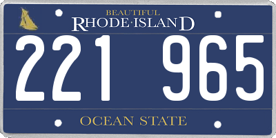 RI license plate 221965