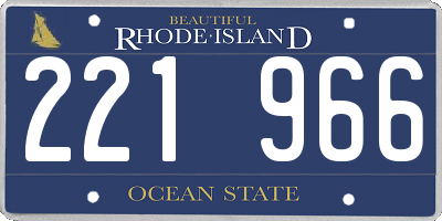 RI license plate 221966