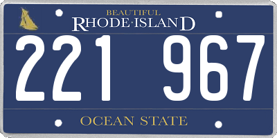 RI license plate 221967