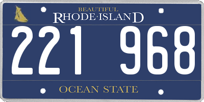 RI license plate 221968