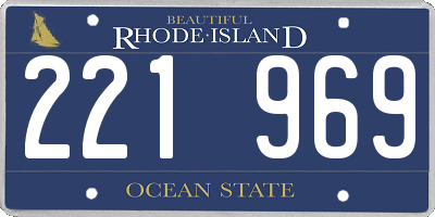 RI license plate 221969