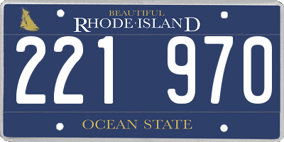 RI license plate 221970