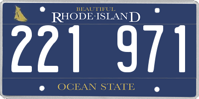RI license plate 221971