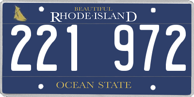 RI license plate 221972