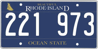 RI license plate 221973
