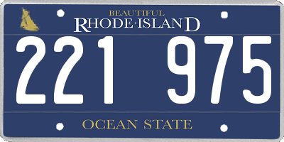 RI license plate 221975