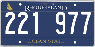 RI license plate 221977