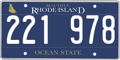 RI license plate 221978