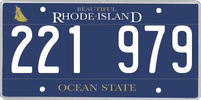 RI license plate 221979